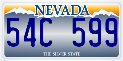 NV license plate 54C599