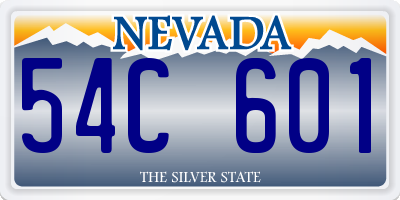 NV license plate 54C601