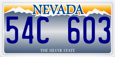 NV license plate 54C603
