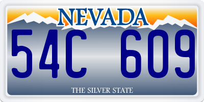 NV license plate 54C609