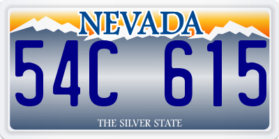 NV license plate 54C615