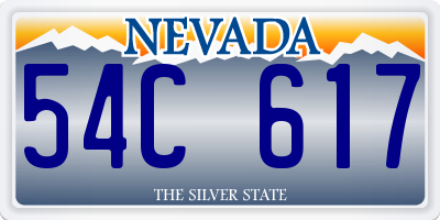 NV license plate 54C617