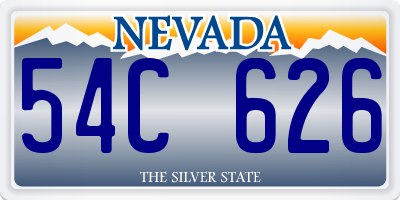 NV license plate 54C626