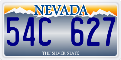 NV license plate 54C627