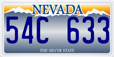 NV license plate 54C633