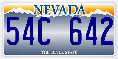 NV license plate 54C642