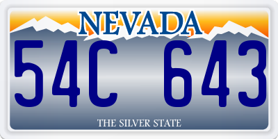 NV license plate 54C643