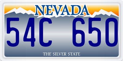 NV license plate 54C650