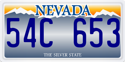 NV license plate 54C653