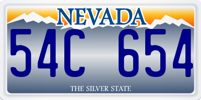 NV license plate 54C654