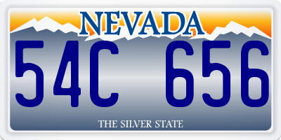 NV license plate 54C656