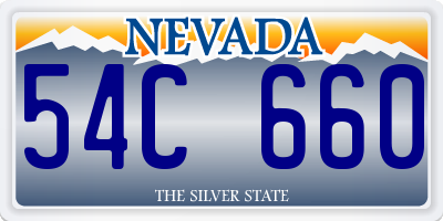 NV license plate 54C660