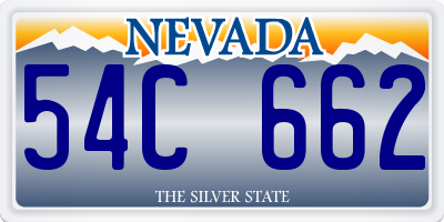 NV license plate 54C662