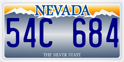 NV license plate 54C684