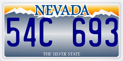 NV license plate 54C693