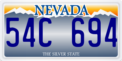 NV license plate 54C694