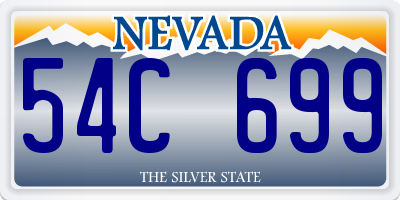 NV license plate 54C699