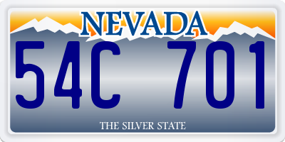 NV license plate 54C701