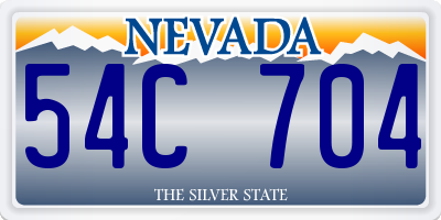 NV license plate 54C704