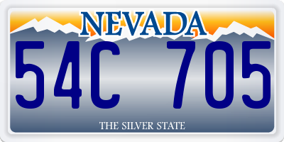 NV license plate 54C705