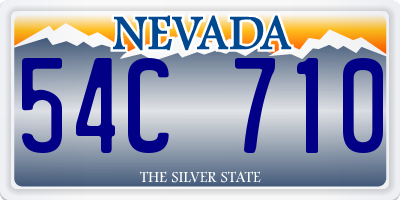 NV license plate 54C710