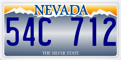 NV license plate 54C712