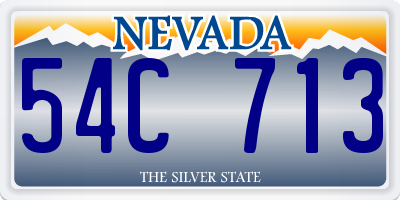 NV license plate 54C713