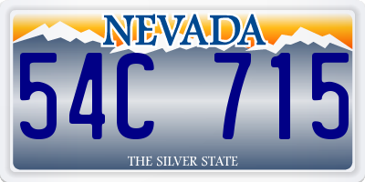 NV license plate 54C715