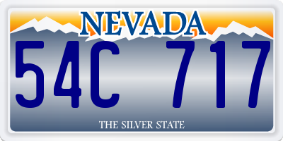 NV license plate 54C717