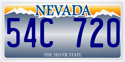 NV license plate 54C720