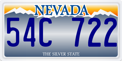 NV license plate 54C722