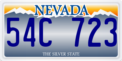 NV license plate 54C723