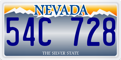 NV license plate 54C728