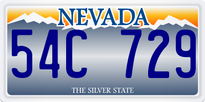 NV license plate 54C729