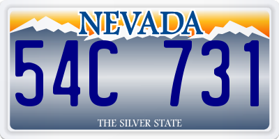 NV license plate 54C731