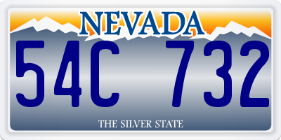 NV license plate 54C732