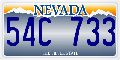 NV license plate 54C733