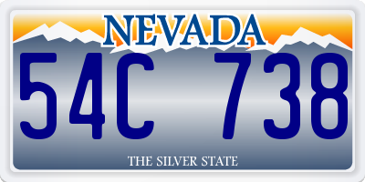 NV license plate 54C738