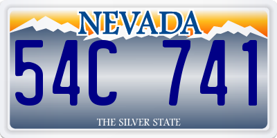 NV license plate 54C741