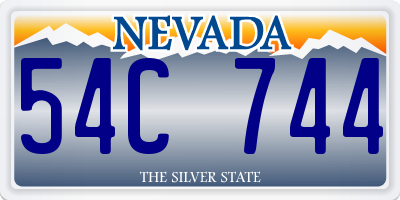 NV license plate 54C744