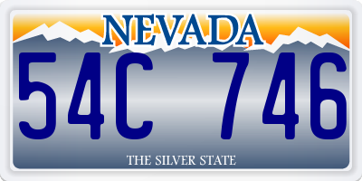 NV license plate 54C746