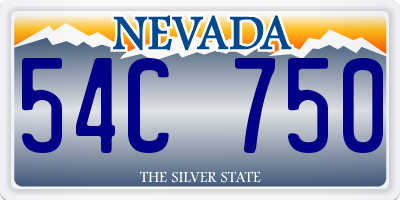 NV license plate 54C750