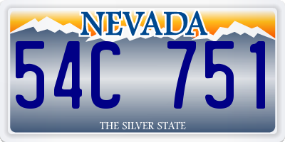 NV license plate 54C751