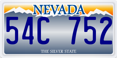 NV license plate 54C752