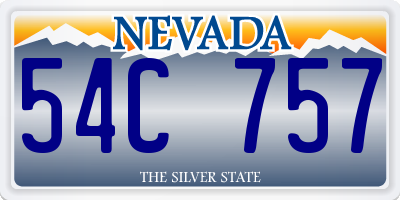 NV license plate 54C757