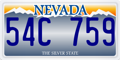 NV license plate 54C759