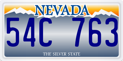 NV license plate 54C763