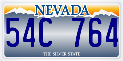 NV license plate 54C764