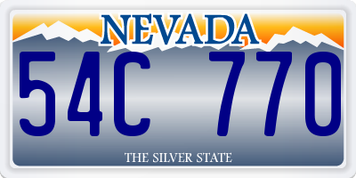 NV license plate 54C770