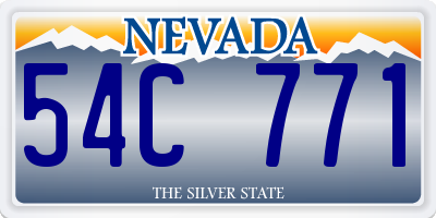 NV license plate 54C771